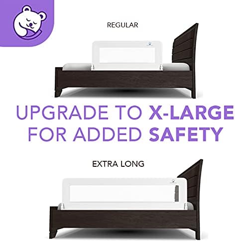 ComfyBumpy 1-Pack Bed Rail for Toddlers 35.5" L x 19.5" H | Toddler Bed Rails for Twin, Full & Toddler Mattress Size | Swing Down Rail Guard | Mattress Side Rail for Kids | White