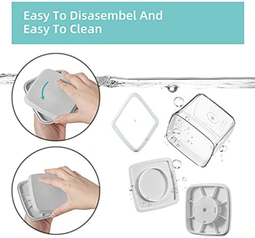 Ankou Airtight Food Storage Container - 0.32 QT (380ml Small Pop Up Food Containers With Lids, Bpa Free Stackable Container for Sugar Tea Candy- 8 Labels - Clear