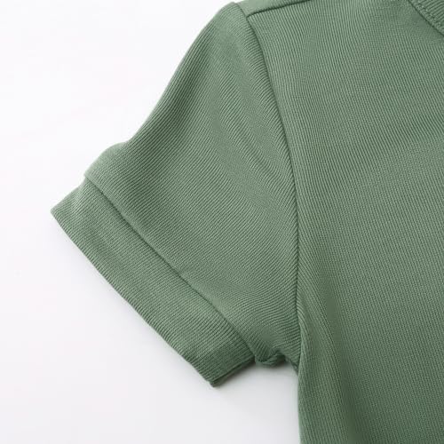 JunNeng Baby Boy Girl 2 Pack Rayon of Bamboo Summer Sleeper Infant Soft Short Sleeve Zipper Footless One-piece Romper