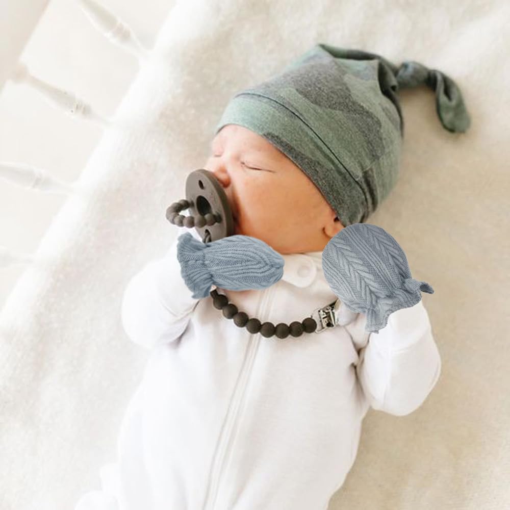 Newborn Baby Mittens No Scratch Cotton Elastic Wrist Gloves Infant Toddler Mittens for Baby Boy Girl 0-6 Months