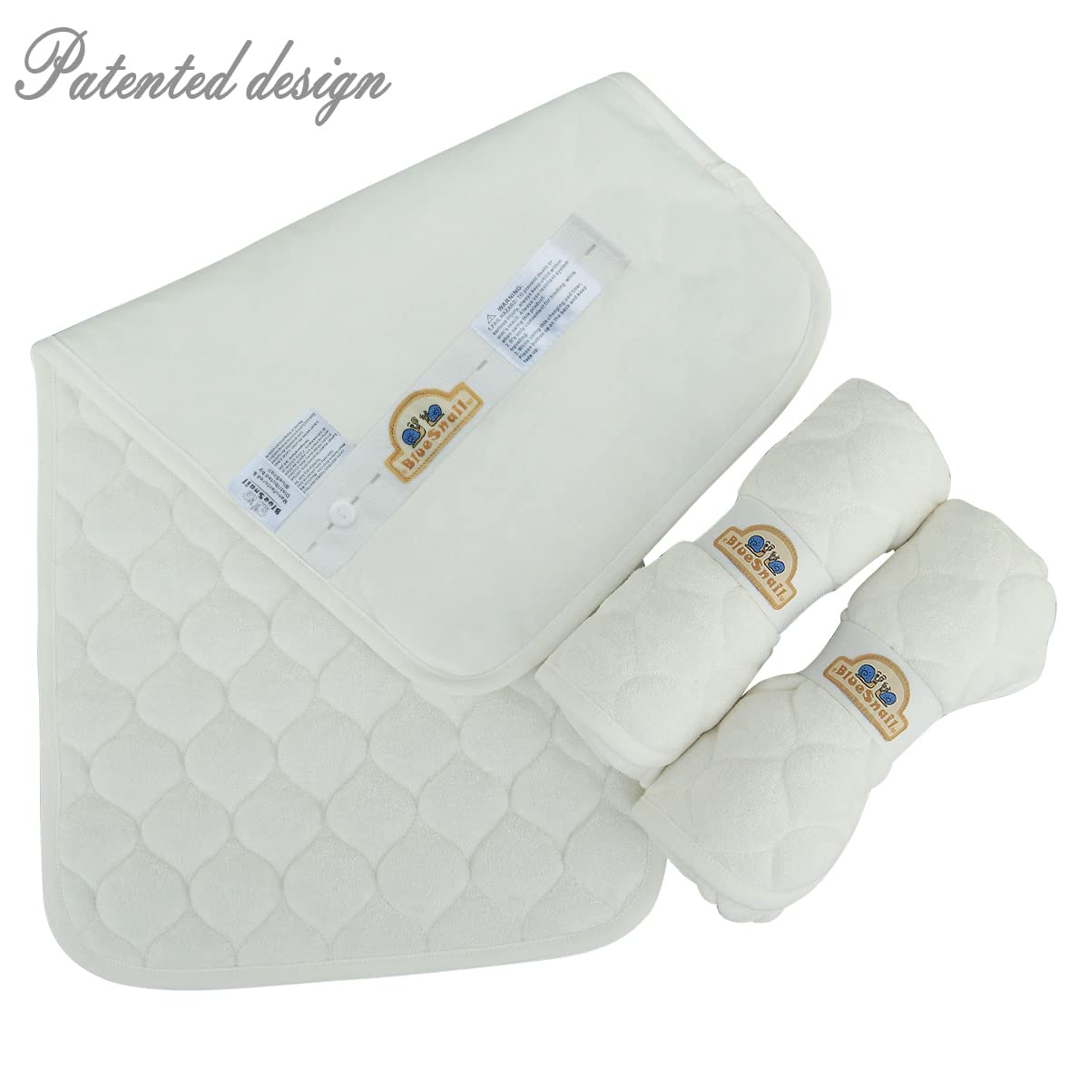 BlueSnail Quilted Thicker Waterproof Changing Pad Liners,3 Count(Snow White 13” x 27”)