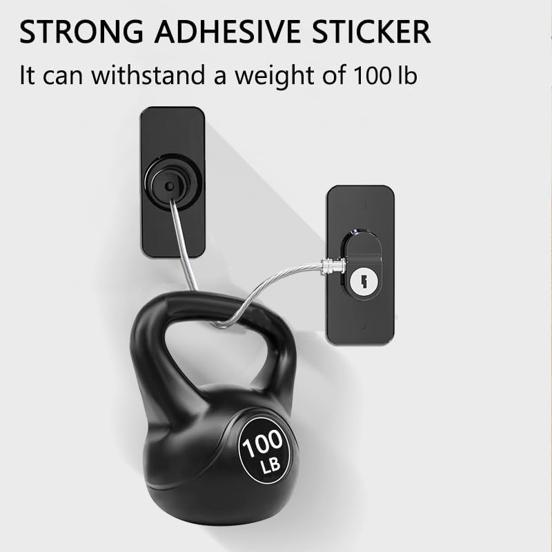 Fridge Lock (2 Pack),Refrigerator Lock with Keys,for Fridge, Cabinet Locks, Drawers, Dishwasher, Toilet and Child Safety Cabinet Locks, Traceless Adhesive No Drilling (Black), 1, AQS2-01