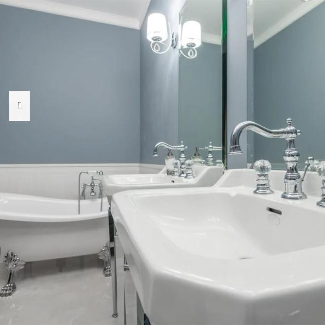 1-Gang Screwless Toggle Switch Wall Plate Cover Toggle Switch Outlet Electrical Faceplate for Light Switch, Receptacle, Dimmers, USB Outlet, GFCI, Child Safe Cover Plate, White (10-Pack)