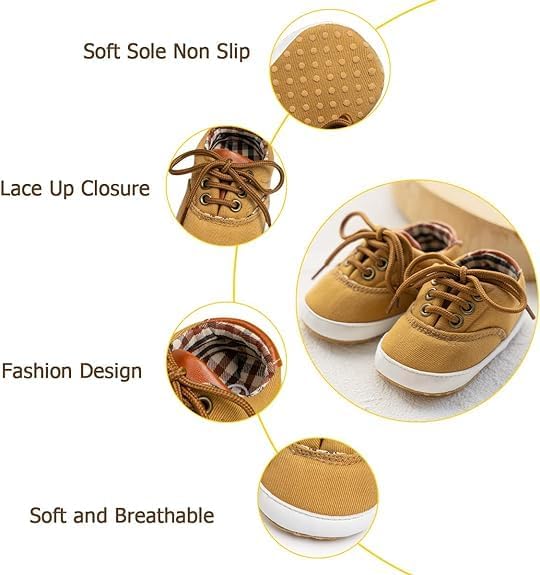 Morbido Infant Baby Boys Girls Canvas Sneaker Toddler Slip On Anti Skid Newborn First Walkers Candy Shoes for 0-18 Months