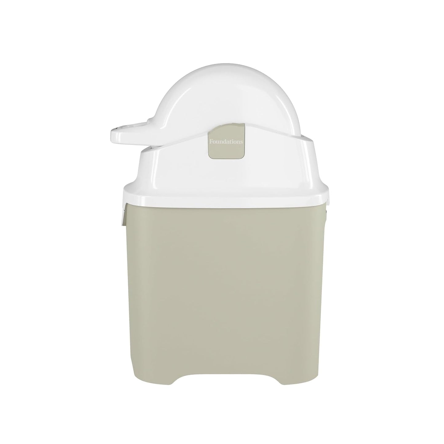 Foundations Mini Diaper Pail with Airtight Lid - Durable & Odorless Diaper Disposal, Large Capacity, Holds up to 30 Newborn Diapers, Refill with Any Bags - Sand