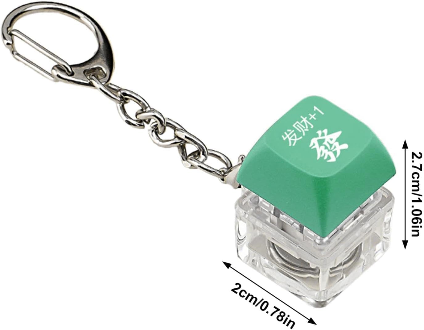 1Pc Green Long-Lasting Light Up Key Presser Toy, Portable Keyboard Switcch Fidget Toy|Lighted Key Clicker Toy with Chinese Character,Button Press Fidget Toy for Adults Office Fidget Toys Fidget Blocks