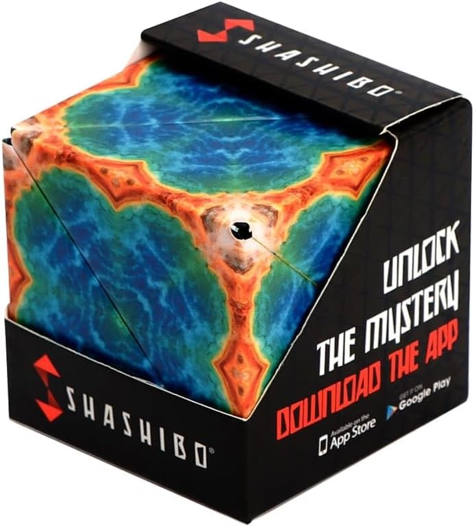 SHASHIBO Shape Shifting Box - Award-Winning, Patented Fidget Cube w/ 36 Rare Earth Magnets - Transforms Into Over 70 Shapes, Download Fun in Motion Toys Mobile App (Earth - Explorer Series)