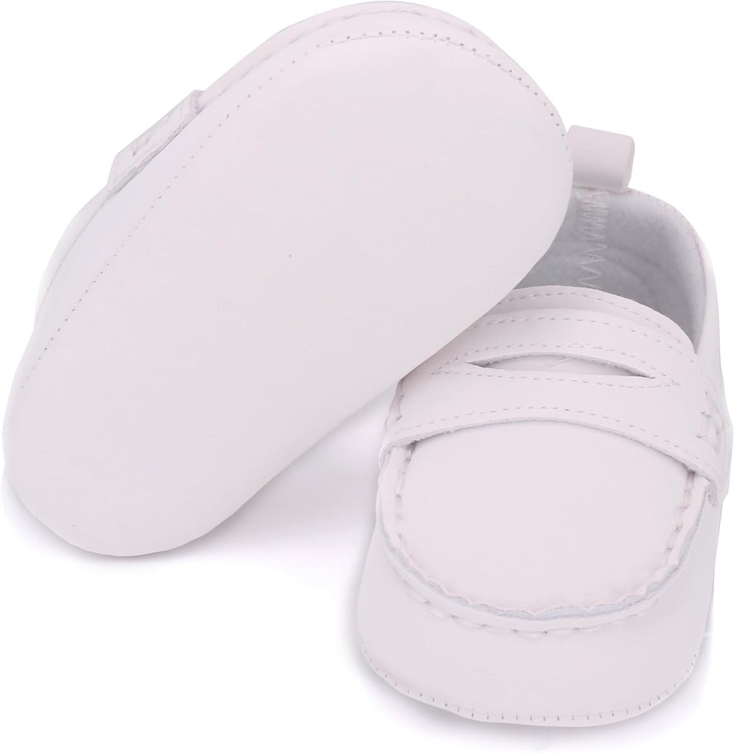LONSOEN Baby Girls Boys Loafers Prewalker Dress Crib Shoes