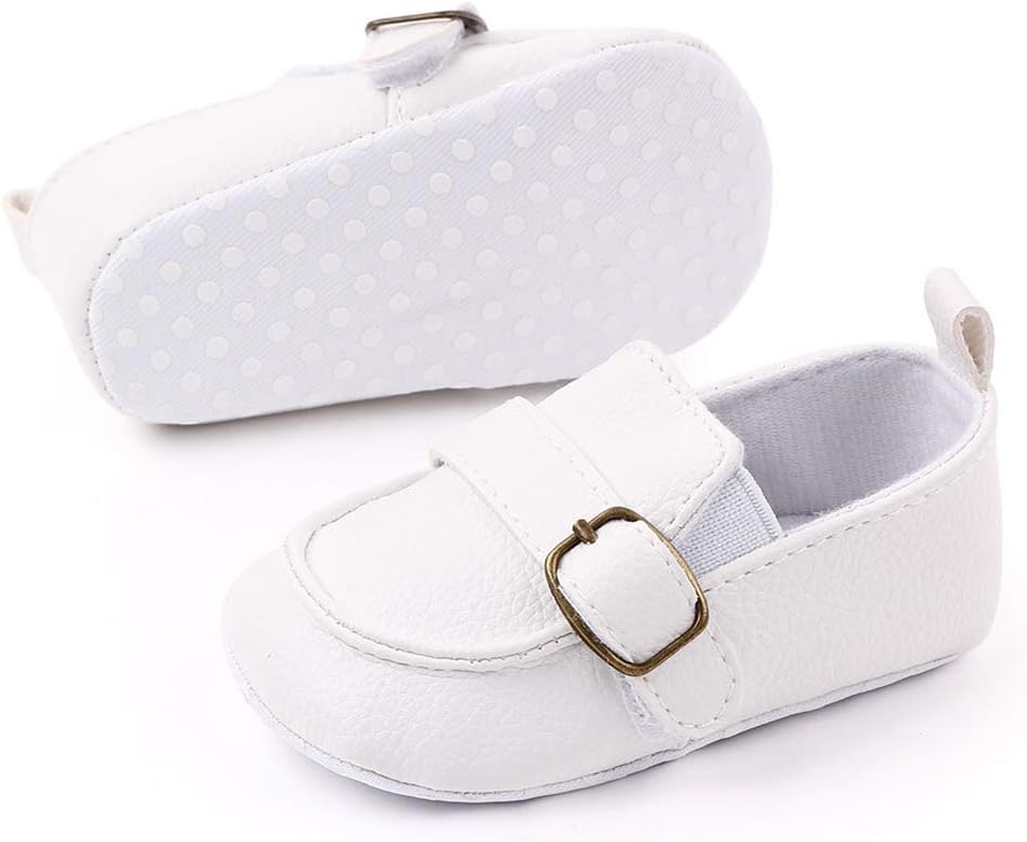 LONSOEN Baby Girls Boys Loafers Prewalker Dress Crib Shoes