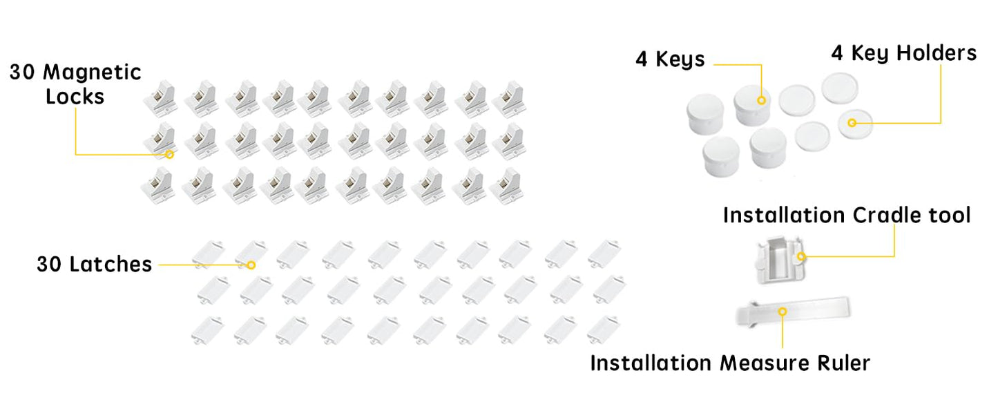Vmaisi Magnetic Cabinet Locks for Babies (Standard, Count, 30.00)
