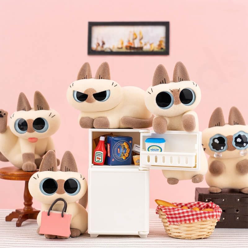 Nobeko Azukican Azukisan Cat Daily Life Series2 Blind Box Figures 6PCs Random Art Cute Collectibles Birthday Gift