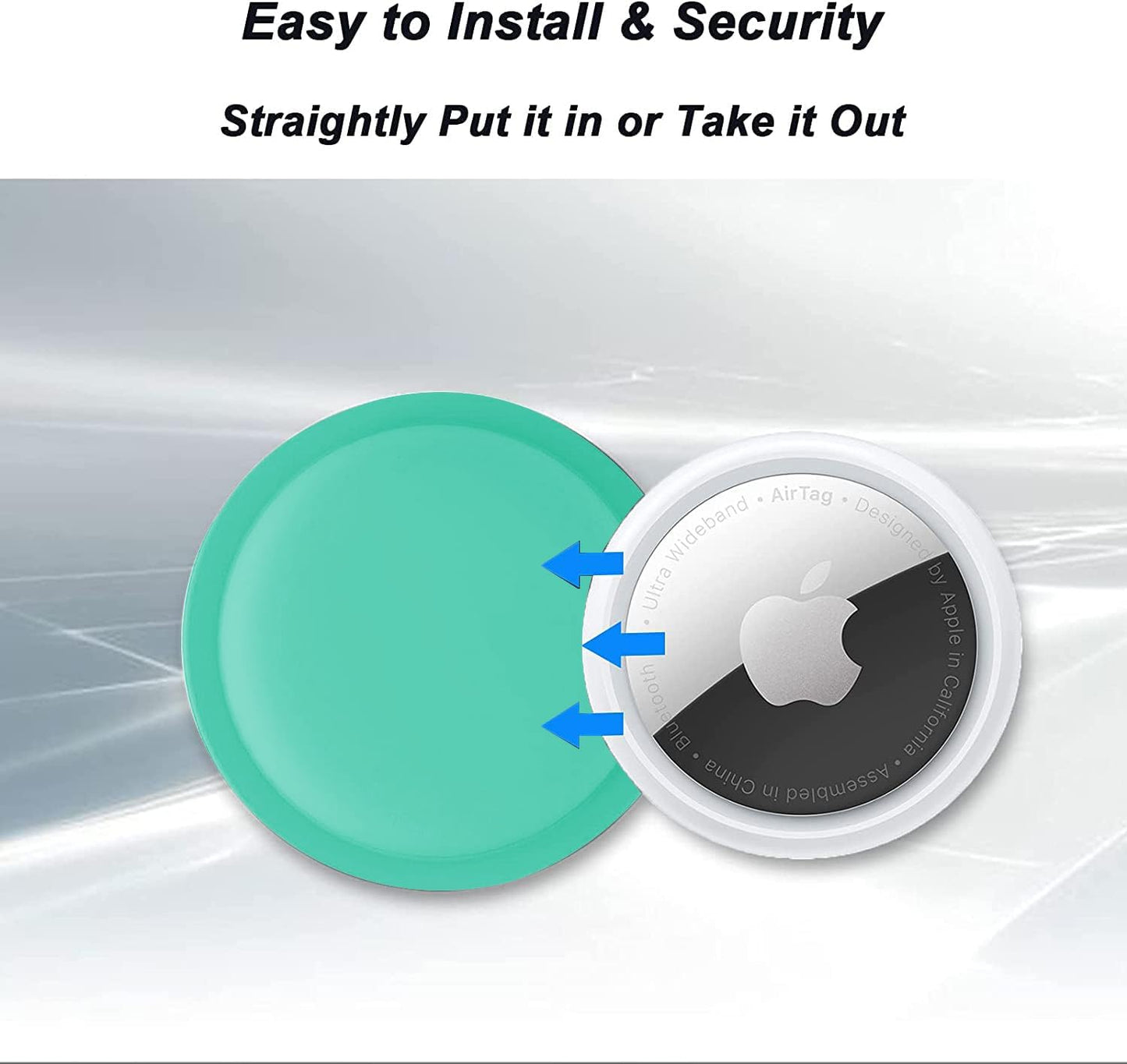 LiZHi Case for Apple Airtag Holder Airtag Case Cover Airtag Sticker Stick on Adhesive Mount Silicone for Tv Remote Car AirTag Phone Case 2 Pack (Mint Green)