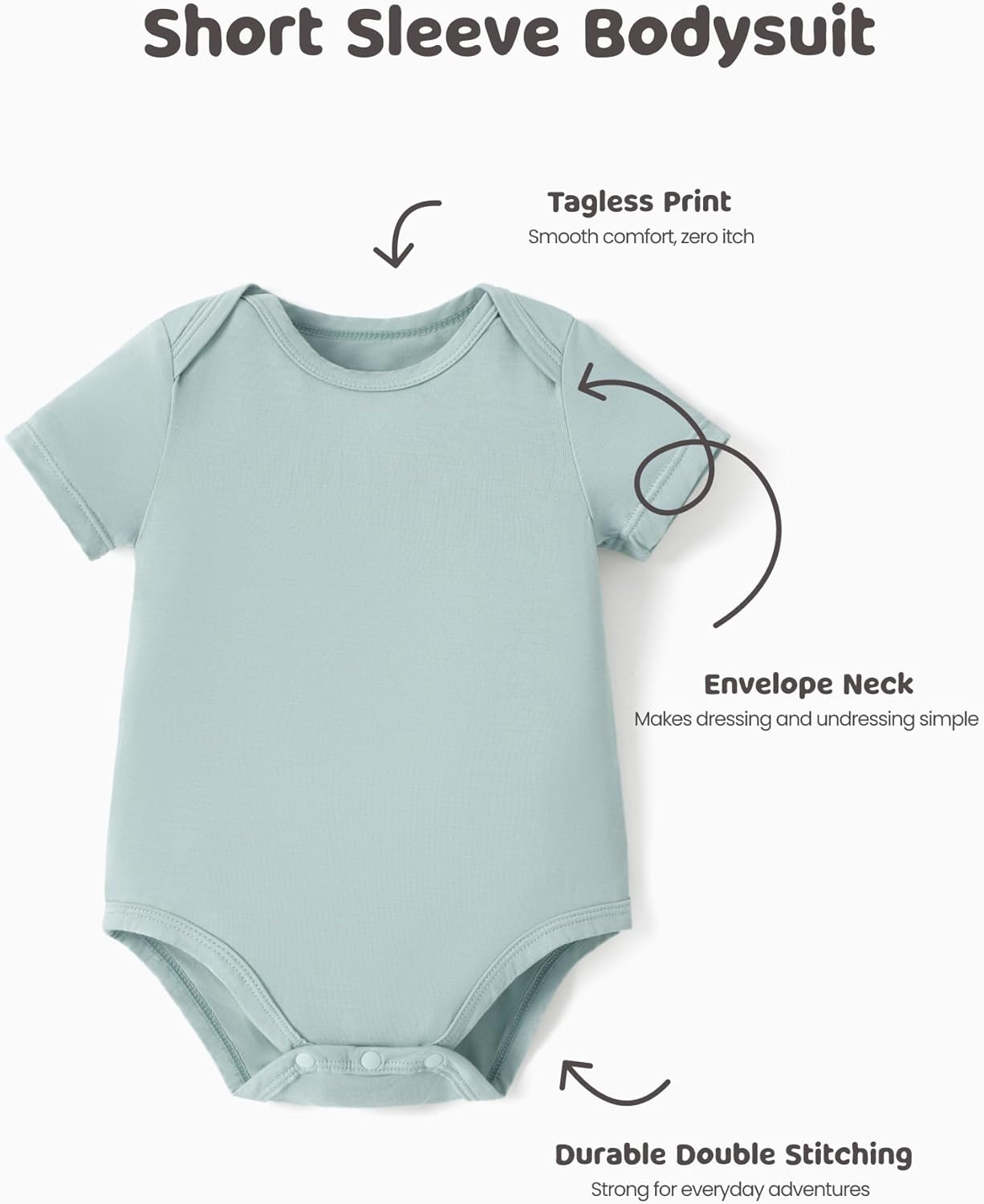 PATPAT Baby Bodysuits Supersoft Bamboo Viscose - Short Sleeve Boys and Girls - Newborn Infant Unisex Clothes Pack