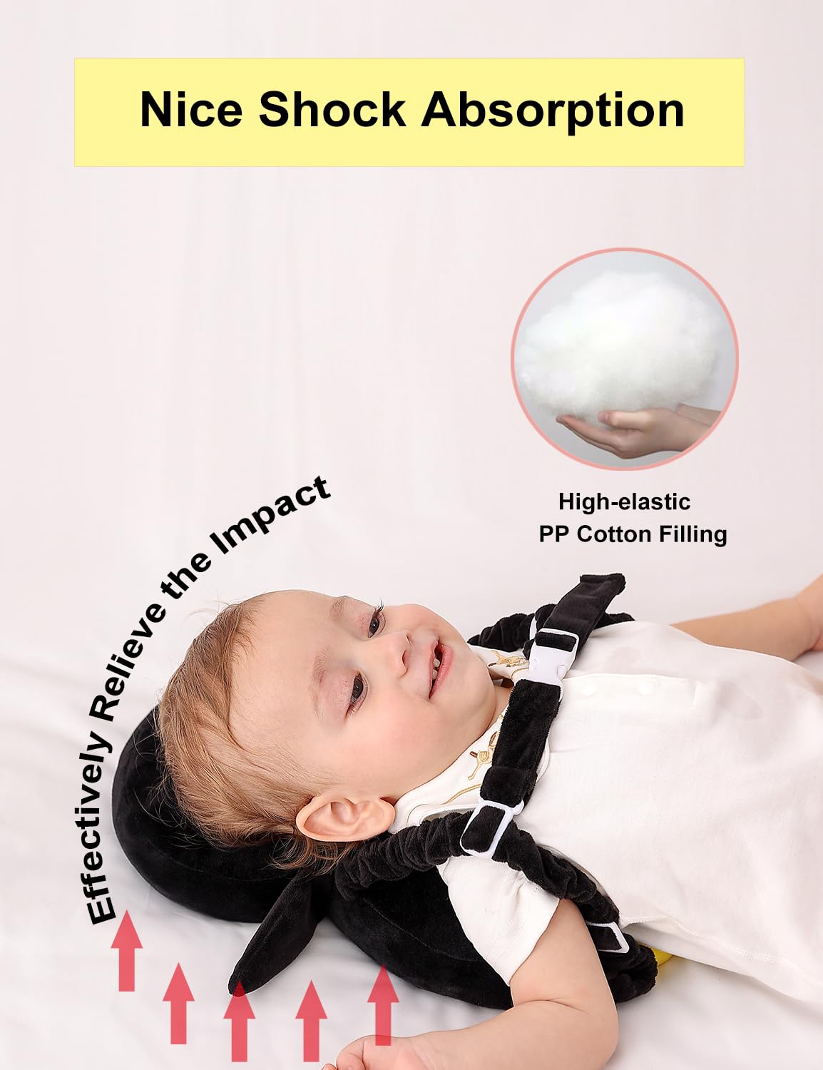 JunNeng Toddler Baby Head Protector Backpack for Toddler Walker with Knee Pads&Anti-Slip Socks, Penguin