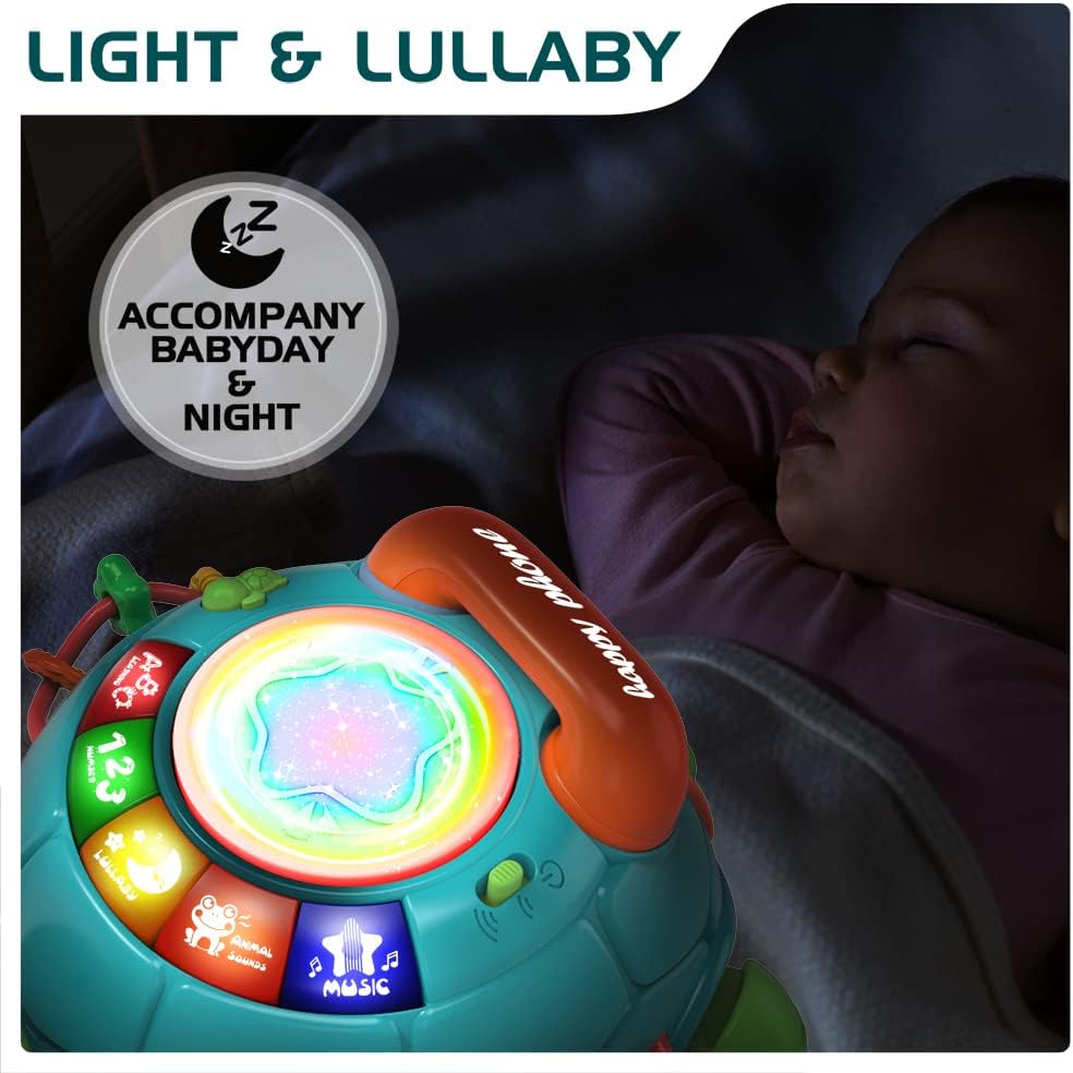 Jyusmile Baby Toys 6 to 12 Months, Musical Turtle Crawling Infant Toys, Early Learning Educational Toy with Light & Sound, Christmas Birthday Gifts for Boy Girl 7 8 9 10 11 Month 0-1 Year Old