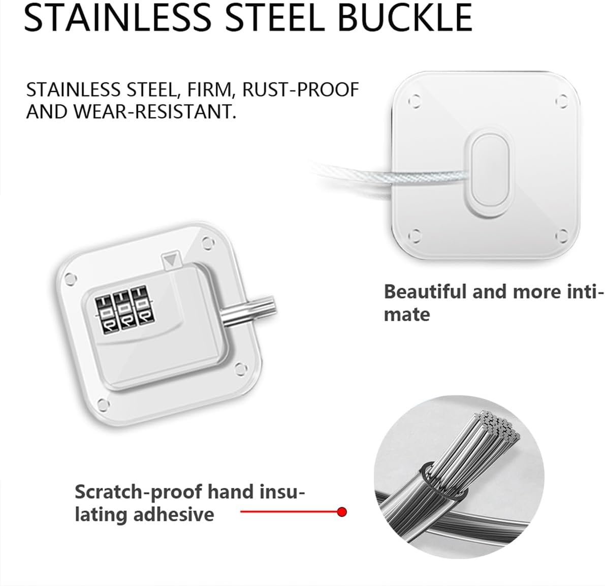 Refrigerator Lock (2 Pack), Heavy Duty Combination Fridge Lock, for Fridge, Cabinets, Window, Drawers and Child Safety Cabinet Lock, Strong Non-Marking Adhesive No Drilling (White)