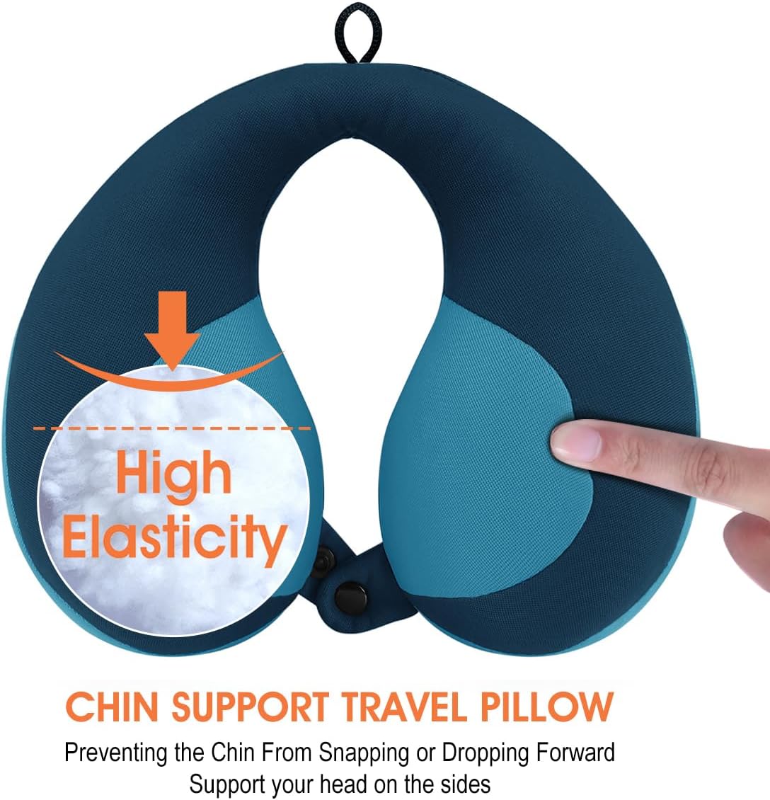 INFANZIA Chin Supporting Travel Neck Pillow, Comfortably Supports and Helps Support Head and Neck - Gifts for Toddler/Child/Kids, Blue