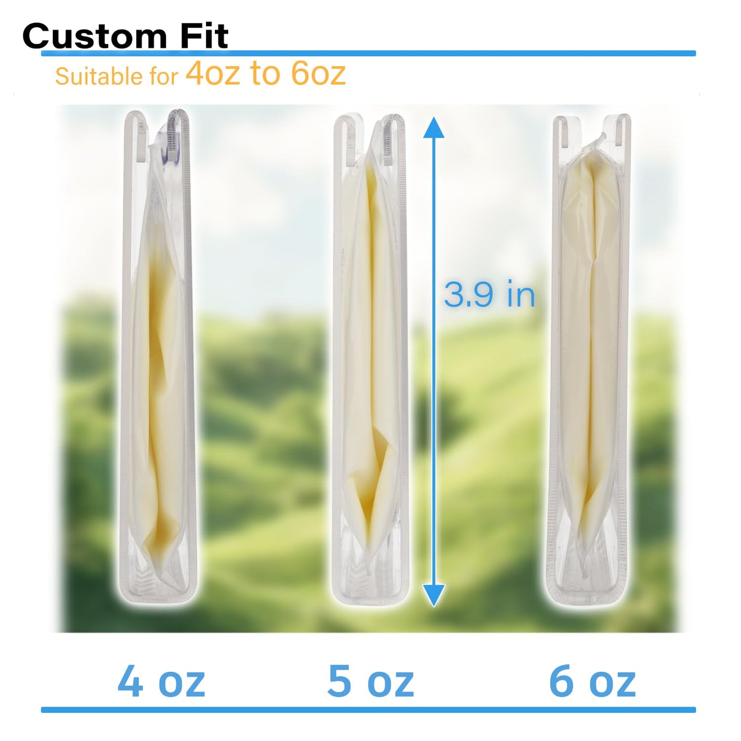 Breastmilk Storage Container with 4 Freezer Flattener Kit to Flatten Standing Breast Milk Bags in Organizer Bins Save Refrigerator Space |Horizontal Storage