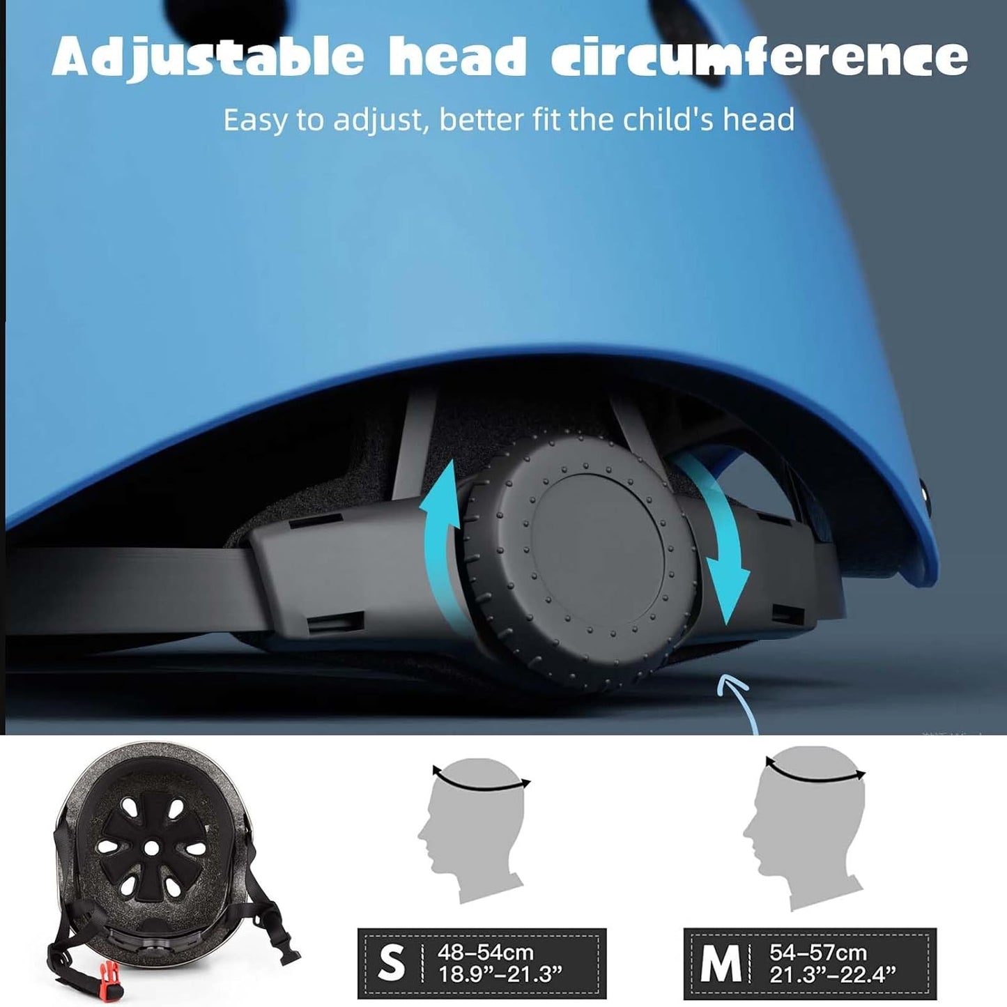 Kids Bike Helmet Set Adjustable for Children, Boys, Girls and Teenagers Aged 3-8 Years Includes Elbow, Knee, Wrist Guards Children's Helmet Protection Set for Bikes SkateboardsRollerskates