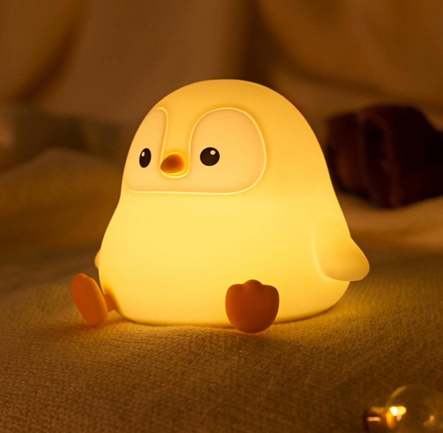 DREAMING MY DREAM Cute Penguin Night Light,LED Squishy Novelty Night Lamp,2 Levels Dimmable Nursery Bedroom Nightlight for Kids,Touch Lamp, Dorm Decor, Baby Boys Girls Gifts