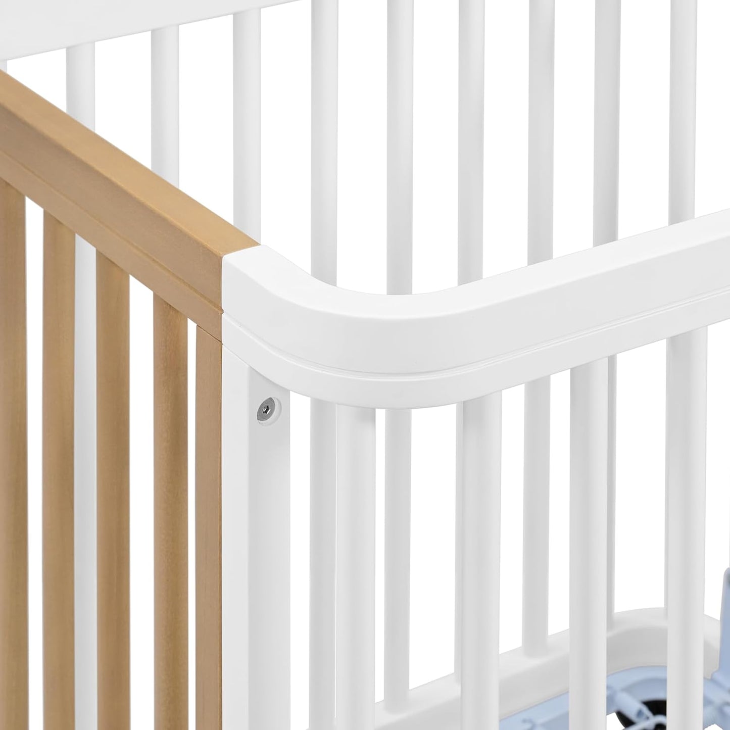 Nurture& The Crib - Baby, Toddler Convertible Crib | Sustainable Non-Toxic Materials | 3 Adjustable Heights - Grows with Your Baby (Classic, White)