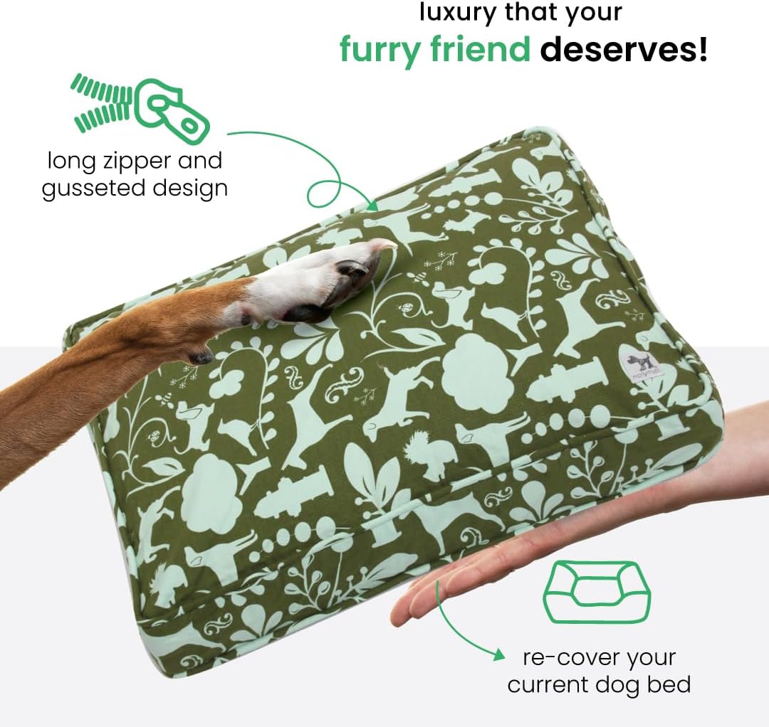 Molly Mutt Large Crib Mattress Cover - Amarillo by Morning Print - Measures 27”x52”x5”- 100% Cotton - Durable - Breathable - Sustainable - Machine Washable Dog Bed Cover