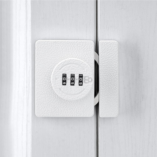 White Cabinet Lock,3 Digit Password Keyless,Anti Pry Mechanical Password Lock,Protect Privacy,for Drawer,Cabinets,Locker, Closet,Windows,Sliding Door,Bathroom,and Garden