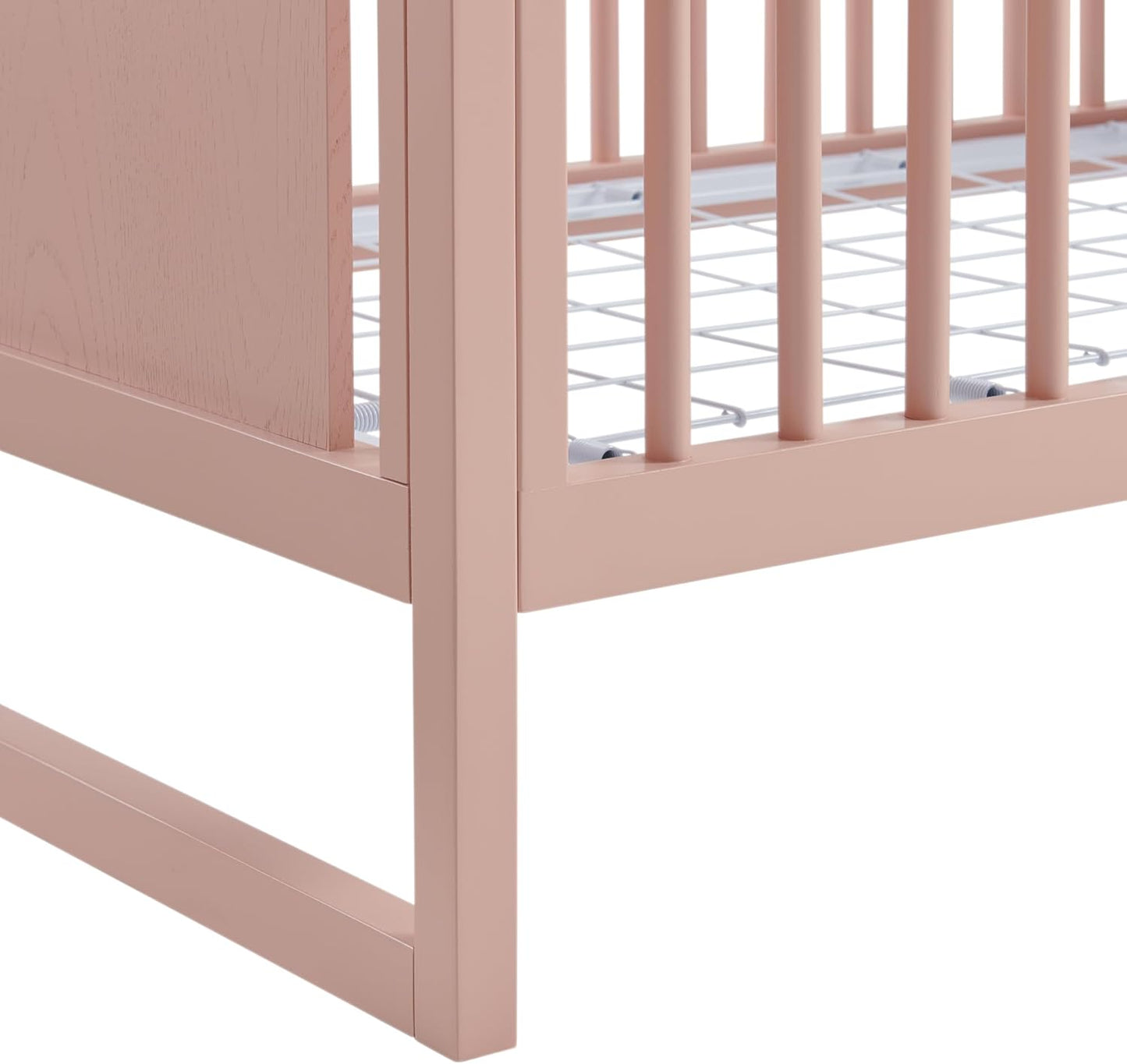 Nurture& The Crib - Baby, Toddler Convertible Crib | Sustainable Non-Toxic Materials | 3 Adjustable Heights - Grows with Your Baby (Toddler Guardrail NOT Included) (Blush)