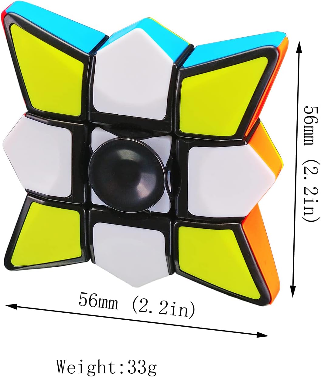 Magic Spinner Cube 2 in 1 Stickerless Brain Teasers Magic Puzzle Spinning Top Cube Rotatable Stress Relief 1X3X3 Finger Speed Cube Floppy Anti-Anxiety Fidget Toys Game for Kids Adults