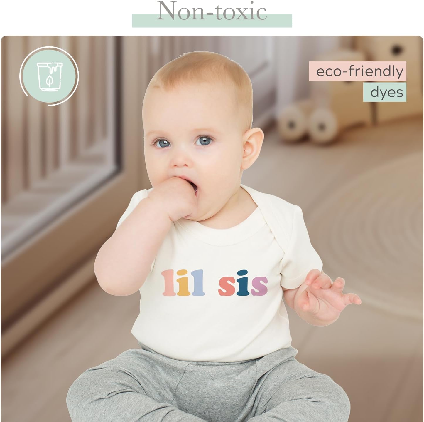 Finn + Emma Organic Cotton Graphic Baby Onesie - Gender Neutral Bodysuits for Babies 0-12 Months in Multiple Sizes and Styles