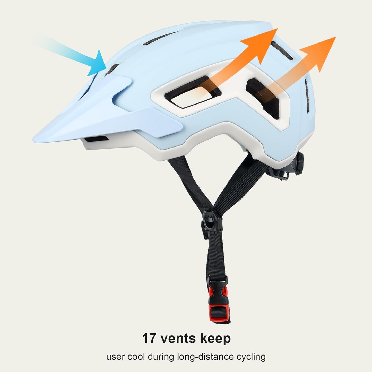 Bike Helmet for Adult & Youth, Lightweight MTB Helmet with Adjustable Visor for Mountain/Road Cycling, 2 Sizes for Men Women Boys Girls