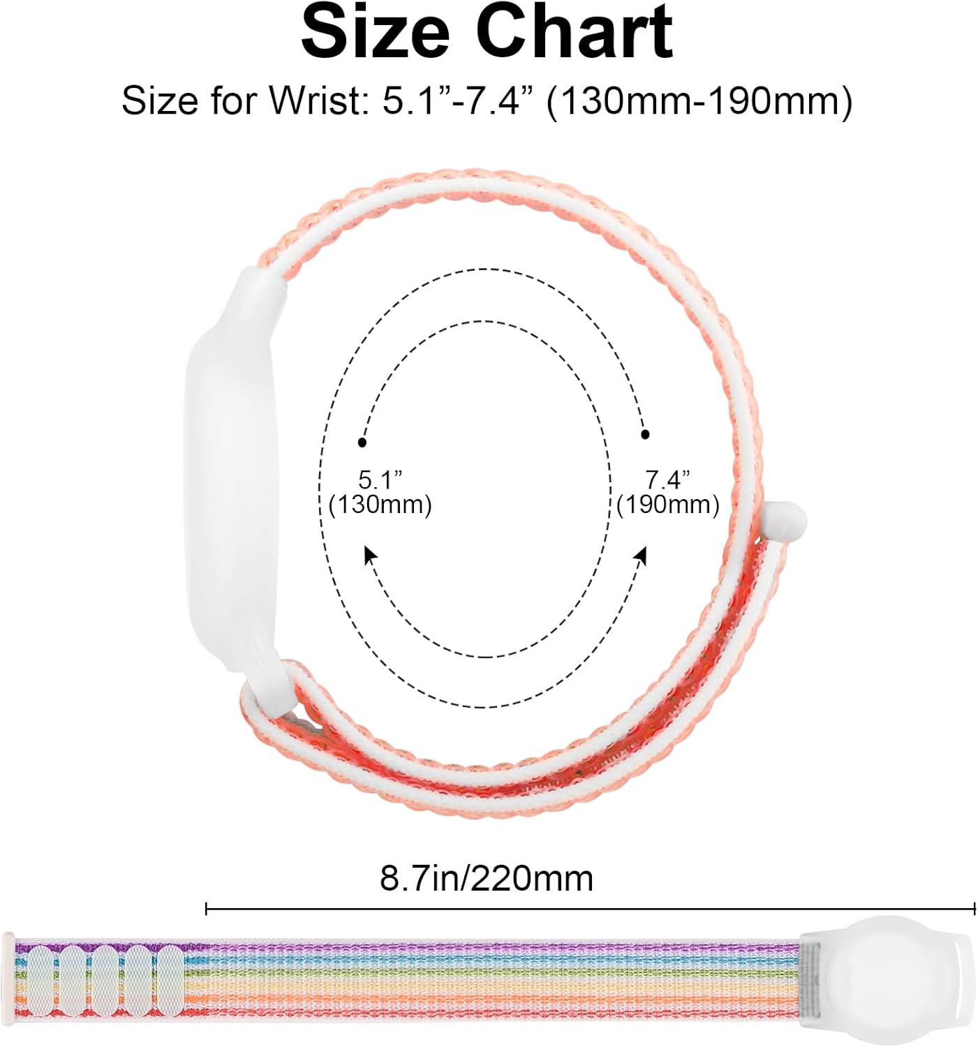 Vancle Kids Wristband for Apple AirTag, Protective Case for Air Tag GPS Tracker Holder with Nylon Bracelet, Adjustable Anti Lost Watch Band for Toddler Baby Children Elders