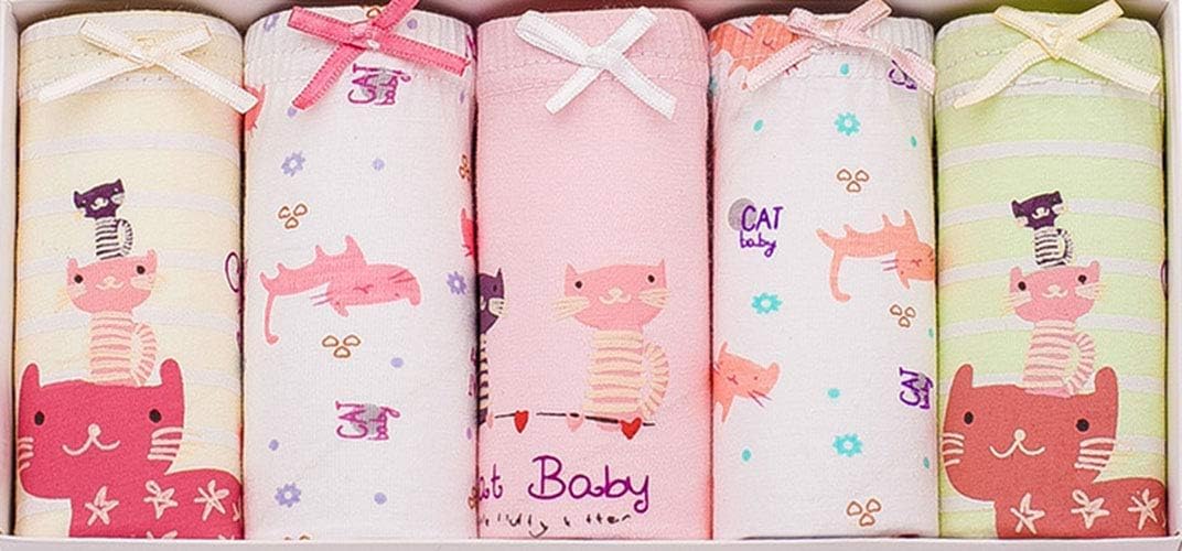 CHUNG Toddlers Little Girls Cotton Briefs Panties Pack of 5/6 Print Underwear 2T-10Years