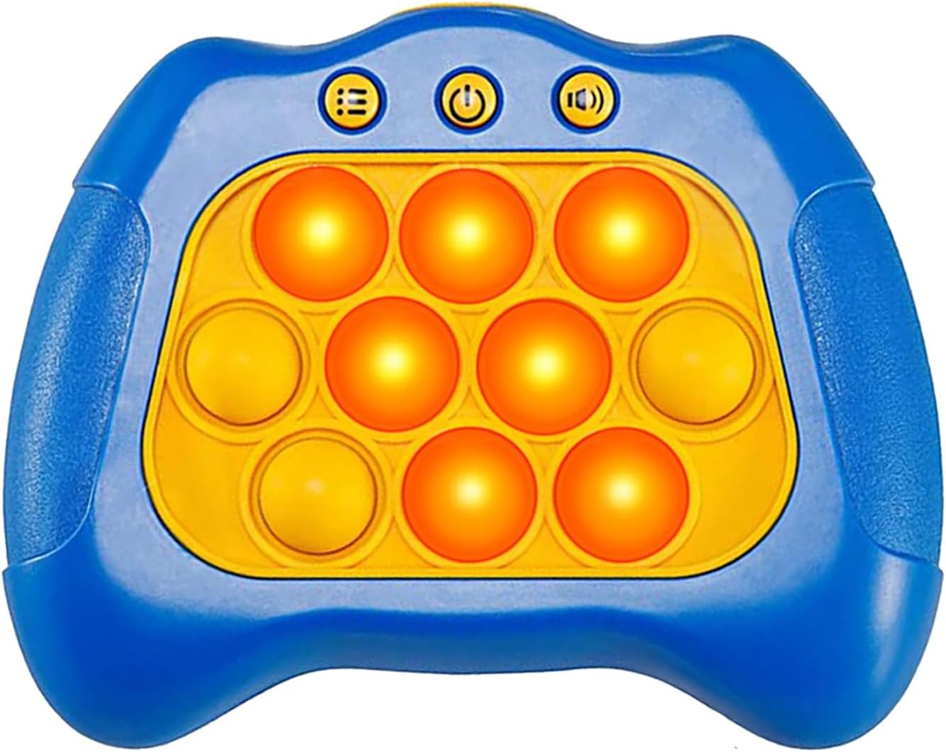 Quick Push Puzzle Game Machine Pop Fidget Light-Up Squeeze Poppet Sensory Toy Educational Push Pop Bubble Toy Stress Relief Party Favors Puzzle Game for Kids Teens Adults (Blue)