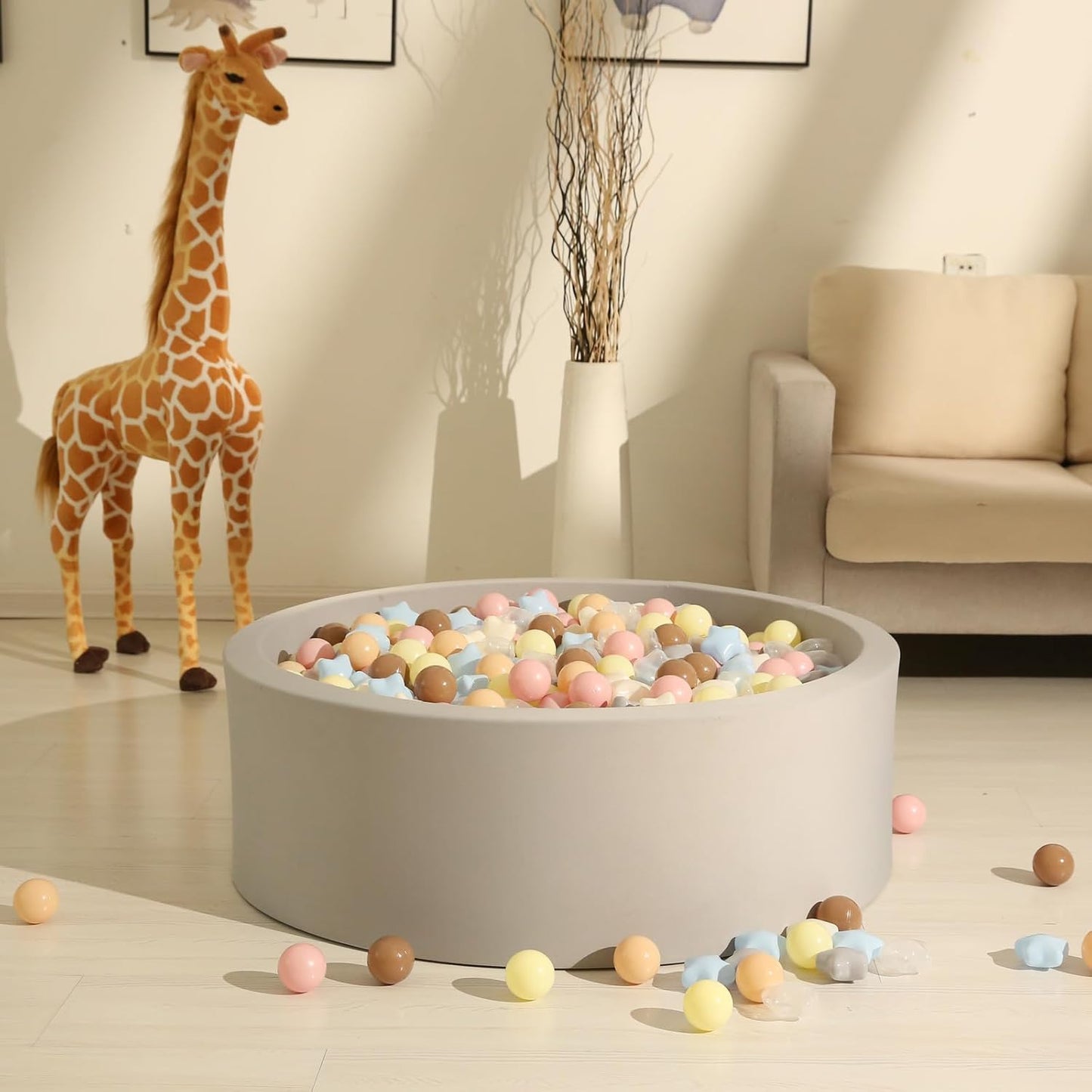 GOGOSO Ball Pits Balls for Toddlers Pack of 50 100 200 Plastics Shape Ball Non-Phthalate Non-BPA Non-Toxic 2.2-Inch Crush Proof Play Balls