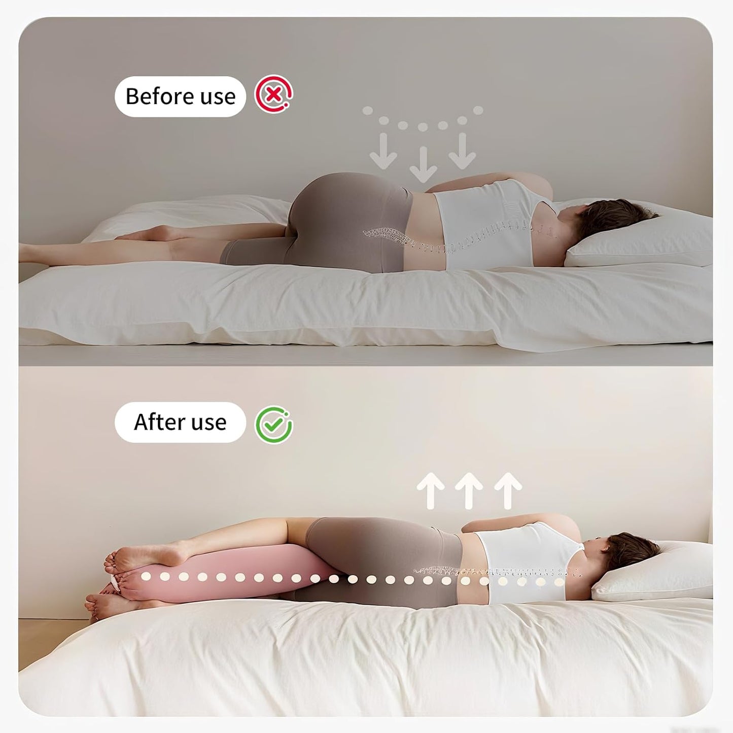 The Adjustable Pregnancy Pillows for Sleeping,Pregnancy Pillow Uses a Unique 5-Point Support,Turn Into Every Shaped Pregnant Pillow,Removable Maternity Pillows (Pink, 55IN)