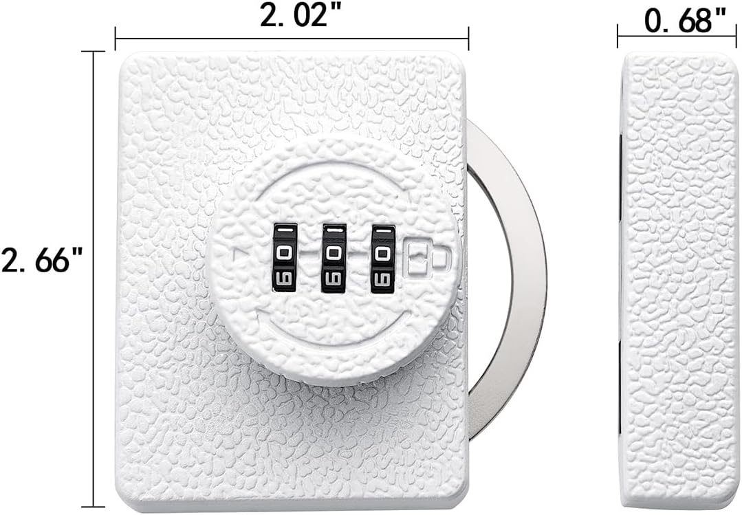 White Cabinet Lock,3 Digit Password Keyless,Anti Pry Mechanical Password Lock,Protect Privacy,for Drawer,Cabinets,Locker, Closet,Windows,Sliding Door,Bathroom,and Garden