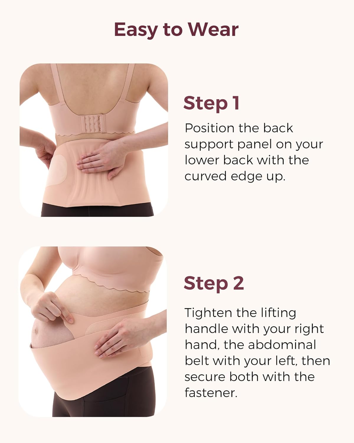 Momcozy Belly Bands for Pregnant Women, One-Piece & Portable Pregnancy Belly Band with Ergonest Back Support & Breathable Fabric – Adjustable Maternity Belt for Small/Round/High-Carrying Belly