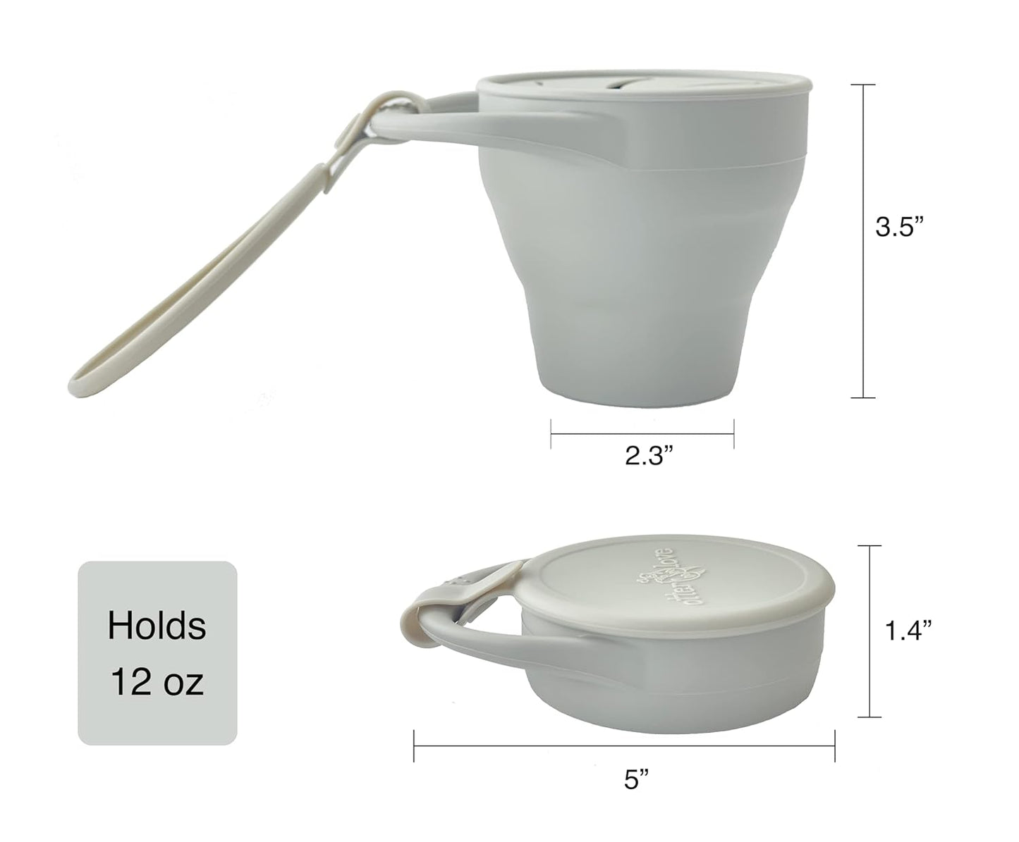 otterlove Collapsable Silicone Snack Container With Attachable Lid | 100% Pure LFGB Platinum Silicone with No Fillers | Snack Cup (2 Pack - Woodchuck & Sand)