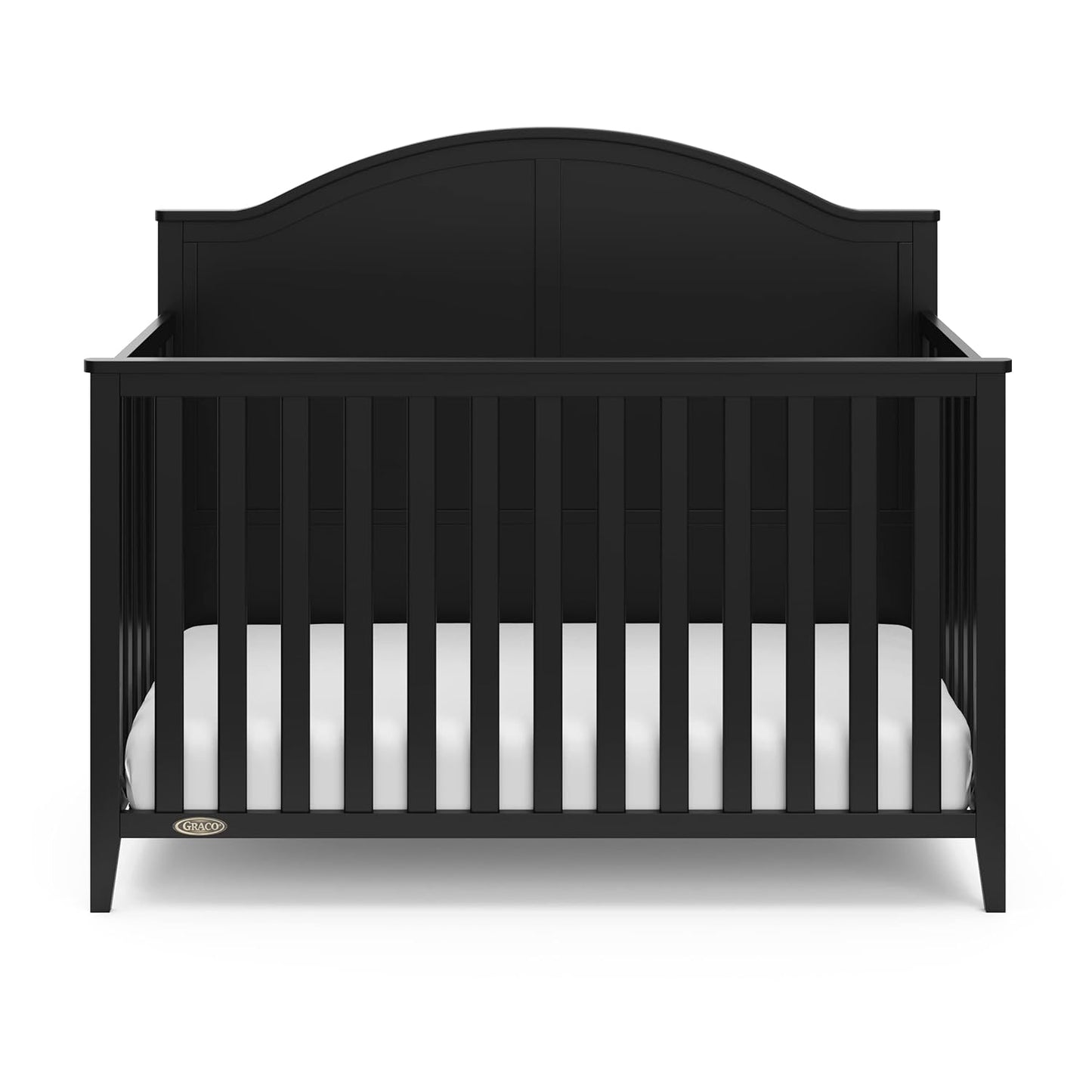 Graco Wilfred Crib and Mattress Nursery Essentials Pack (Black) – GREENGUARD Gold Certified Baby Crib & Crib Mattress, Cribs with Mattress Included, Convertible Crib, Baby Mattresses for Crib