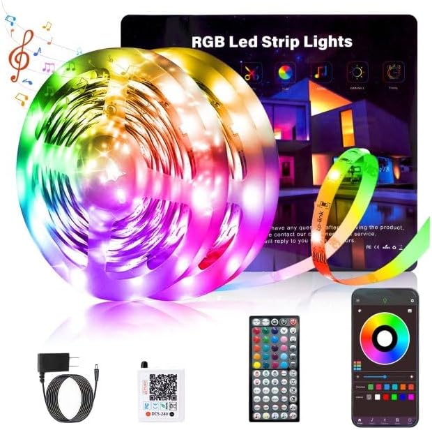 Led Lights for Bedroom 100 ft (2 Rolls), 720Leds Super Bright RGB Led Strip Lights with 60 Keys Remote and App Control, Music Sync Color Changing Lights for Room, Party, Home Decor