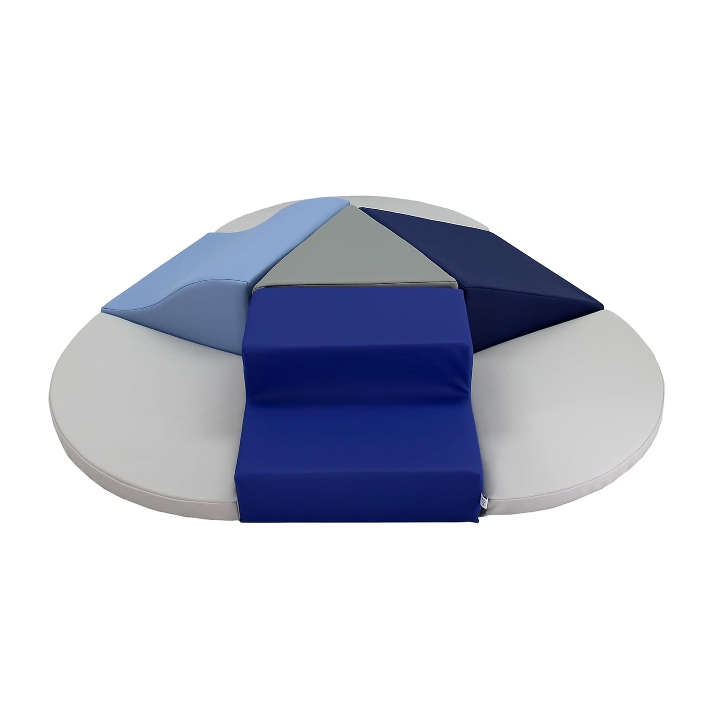 Factory Direct Partners 13800-NVPB SoftScape Toddler Playtime Junction 360 Climber Plus Side Pads, Indoor Active Play Structure for Toddlers, Kids; Safe Soft Foam (7-Pc)- Navy/Powder Blue