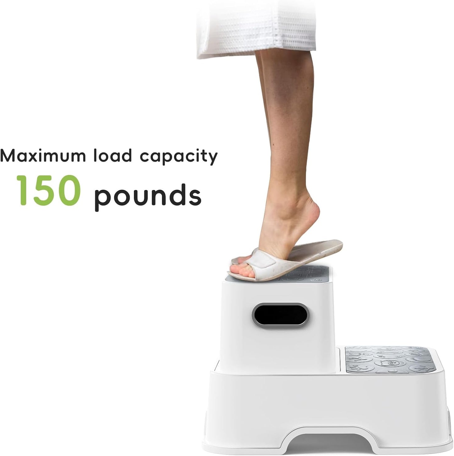 ÜNCLE WU 2 Pack Step Stool for Toddlers & Adults – Non-Slip Plastic Stool for Bathroom Sink, Potty Training,Kitchen & Toilet (Includes 2 Faucets, 2 Ducks, 3 Stickers)