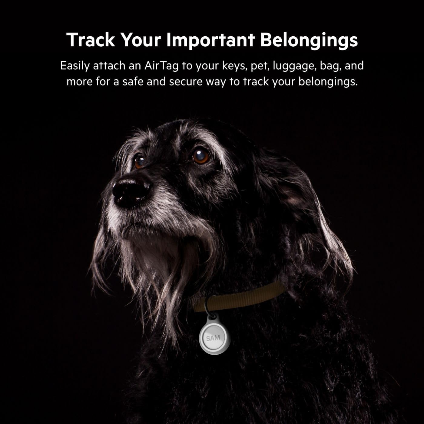 Belkin Apple AirTag Reflective Secure Holder With Key Ring - Apple AirTag Keychain - AirTag Holder - AirTag Keychain Accessories - Reflective & Scratch Resistant AirTag Case With Raised Edges - White