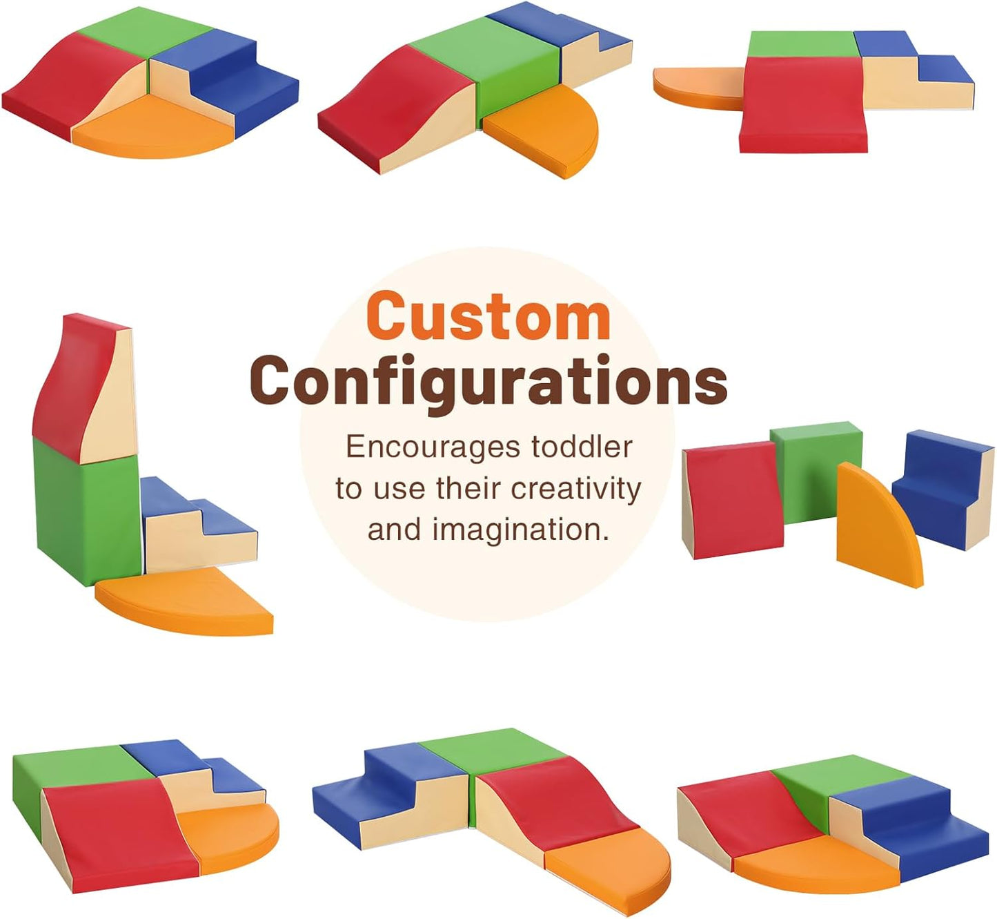 4-Piece Soft PU Leather Toddlers Climbing Toys, Foam Climbing Blocks for Toddlers, Baby Play Set Foam Climb Structures for Toddler 3+, Indoor Crawl Activity Play Gym