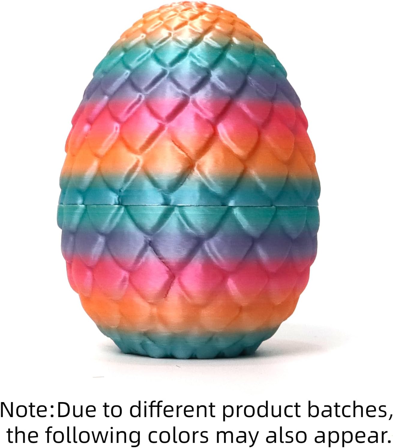 Dragon Egg - Small Surprise Egg with 8” Rainbow Dragon Inside, 3D Printed Gift, Articulated Dragon Toy for Birthday, Home Decor (8” Random Rainbow)