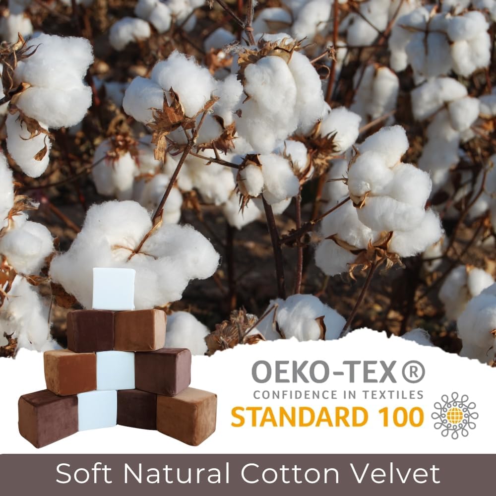 Wonder Space Plush Foam Blocks - Nursery Building & Stacking Toys for Toddlers Boys & Girls, Soft Smooth Velvet Cover, Early Education Gross Motor Skills & Brain Development (12 Blocks, Nougat)