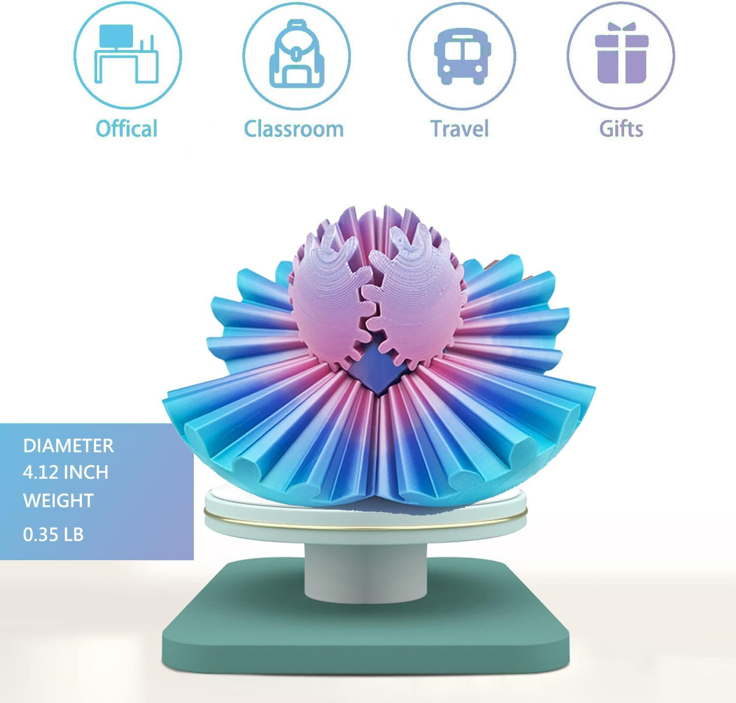 Gear Ball for ADHD 3D Printed Gear Ball Steampunk Whirling Wonder Fidget Toy Gearsphere Gear Ball for Stress and Anxiety Relaxing Fidget Ball Ideal for Sensory Needs and Autism (Mini)