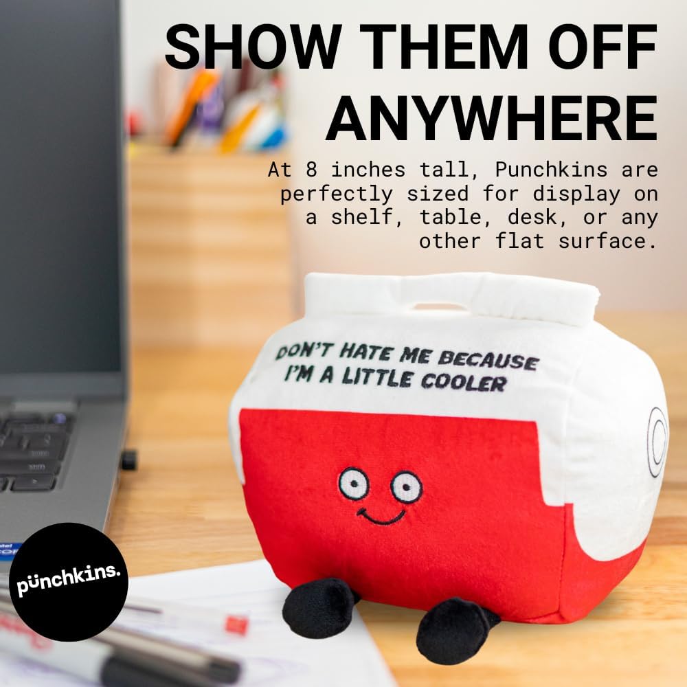 Rainbow Plushie, Funny Meme Gag Gift, Comical Plush Collectible, White Elephant, Stocking Stuffer Present, Great for Emotional Support, Fun Desk Accessory, Weighted Base for Display