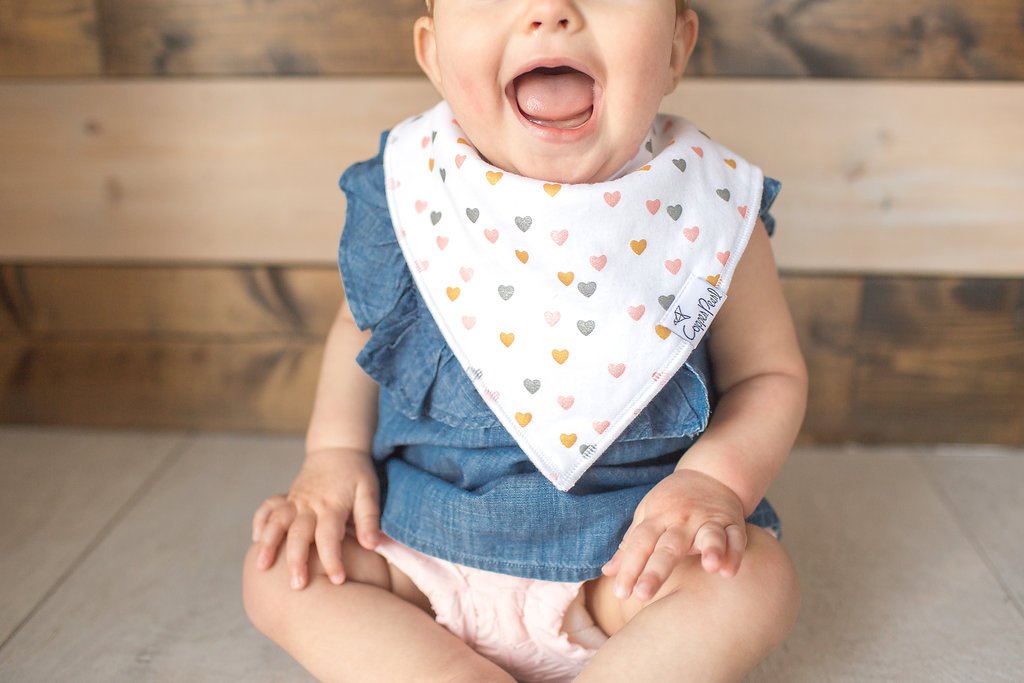 Copper Pearl 6 Pack Soft Cotton Baby Bibs for Drooling and Teething, Absorbent Drool Bibs for Baby Girl, Adjustable to Fit Newborns to Toddlers, Tons of Styles (Amelia Set)